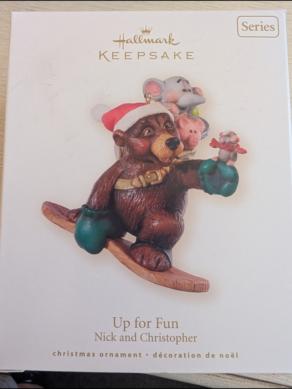 Hallmark Brown Bear with Red Hat and Green Mittens Ornament